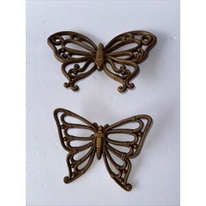 Vintage HOMCO Butterfly Wall Hanging 7537 Decor‎ Set of 2